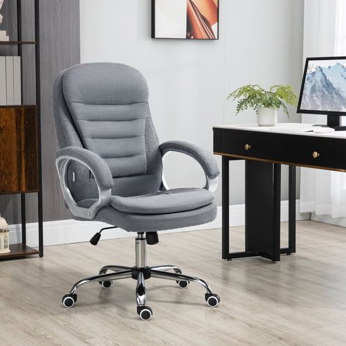 Fauteuil De Bureau Ergonomique HOMCOM - Accoudoirs Relevables, Basculant - Gris - 11