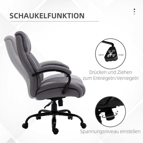 Chaise De Bureau, Fauteuil Gaming Pivotant, Fonction Bascule, Charge Jusqu’à 220 Kg