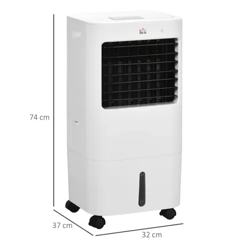 Climatiseur Mobile 3 En 1 Avec Humidification Et Refroidissement à Eau 15l, Oscillant 65w, Blanc