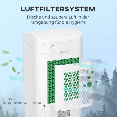 Climatiseur Mobile 3 En 1 Avec Humidification Refroidissement à Eau 15l Oscillant 60° Min 7,5h