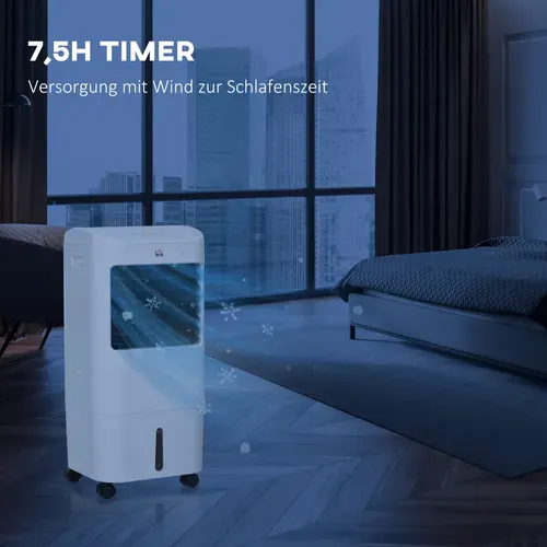 Climatiseur Mobile 3 En 1 Avec Humidification Refroidissement à Eau 15l Oscillant 60° Min 7,5h