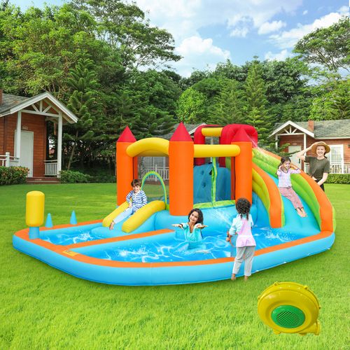 Château Gonflable 5 En 1 Avec Souffleur - Toboggan, Piscine Et Aire De Jeux Aire De Jeux Jardin405x416x218 Cm 95547447 Château Gonflable 5 En 1 Avec Souffleur - Toboggan, Piscine Et Aire De Jeux Aire De Jeux Jardin405x416x218 Cm 95547447