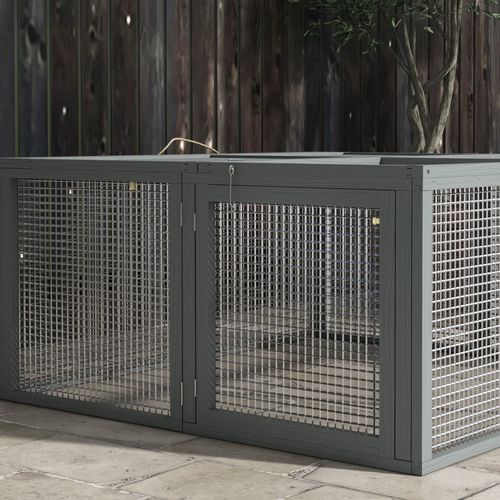 Enclos Pour Lapins Nains En Bois, Pliable Avec Aire De Jeux, Toit Ouvrant, Naturel,110 X 105 X 50 Cm