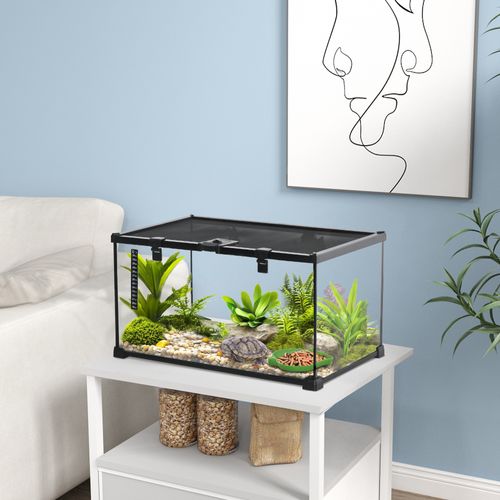 Terrarium En Verre Pour Reptiles Avec Thermomètre 50 X 30 X 25 Cm