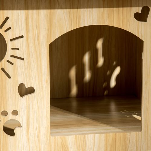 Chalet Pour Chien En Mdf Noir, Avec Ouvertures De Ventilation, 69 X 50 X 58,5 Cm