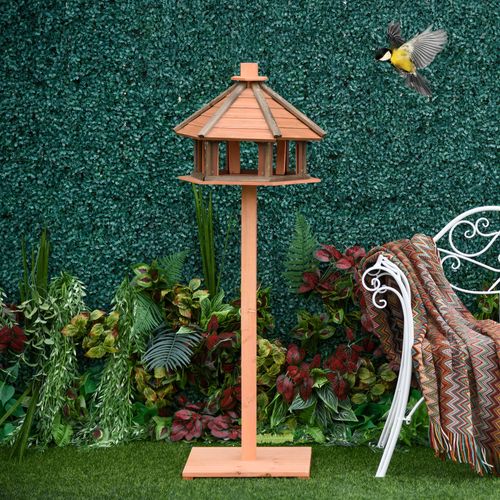 Maison À Oiseaux En Bois, Mangeoire, Support À Oiseaux, Hauteur 130 Cm, D. 52 Cm