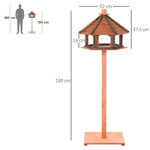 Maison À Oiseaux En Bois, Mangeoire, Support À Oiseaux, Hauteur 130 Cm, D. 52 Cm