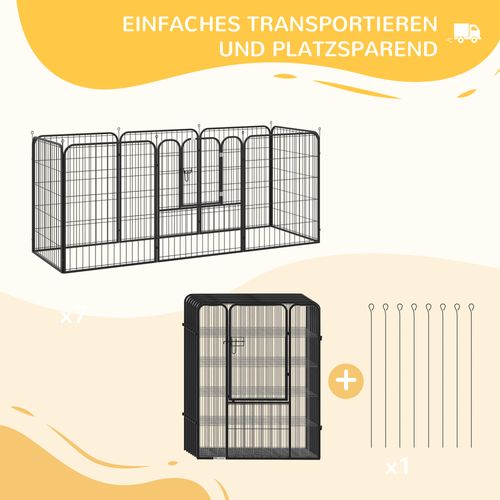 Enclos Pour Chiots, Métal, Avec Porte, 79x100cm, Noir