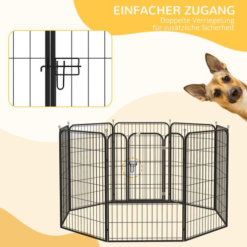 Enclos Pour Chiots, Métal, Avec Porte, 79x100cm, Noir