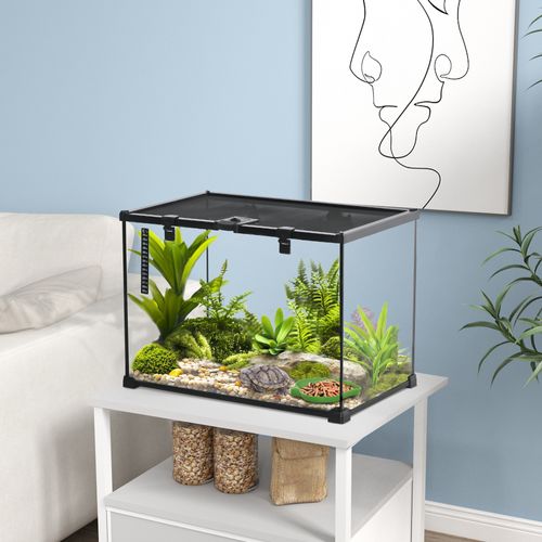Terrarium Pour Reptiles En Verre Avec Structure En Métal, 50 X 30 X 35 Cm