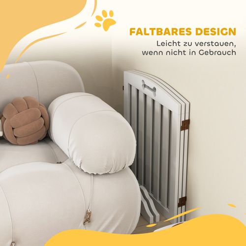 Clôture Pour Chien Pliable 3 Pièces, Métal, Sécurité, Blanc