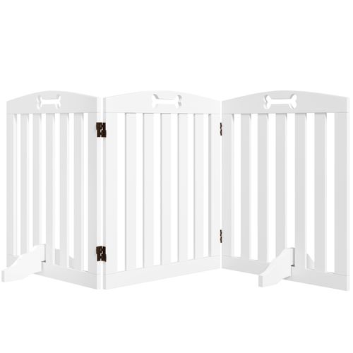 Clôture Pour Chien Pliable 3 Pièces, Métal, Sécurité, Blanc