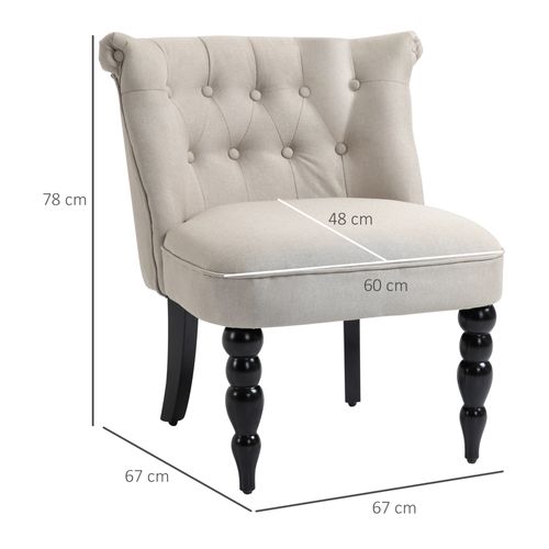 Fauteuil Relax Vintage, Lin Et Bois, Confortable, Idéal Pour Salle à Manger Et Salon, Beige Noir