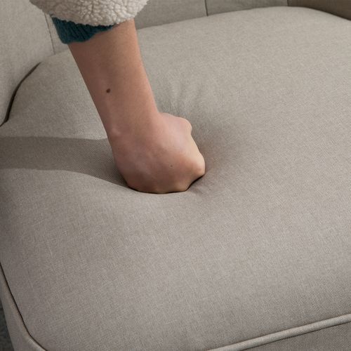 Fauteuil Relax Vintage, Lin Et Bois, Confortable, Idéal Pour Salle à Manger Et Salon, Beige Noir