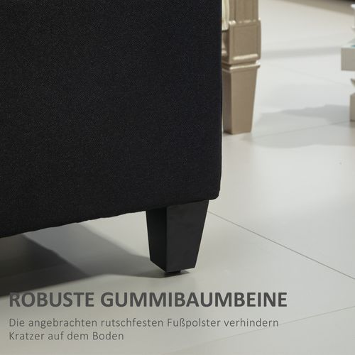 Banc D'entrée En Polyester, Avec Rangement, Noir 100 X 40 X 44 Cm