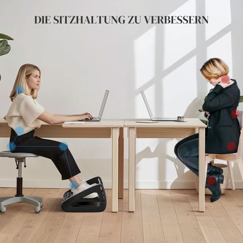 Repose-pieds En Plastique Ergonomique 6 Niveaux Réglable Avec Surface Massante, Noir