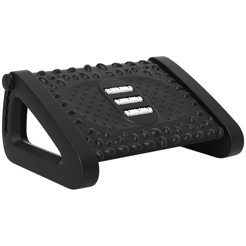 Repose-pieds En Plastique Ergonomique 6 Niveaux Réglable Avec Surface Massante, Noir