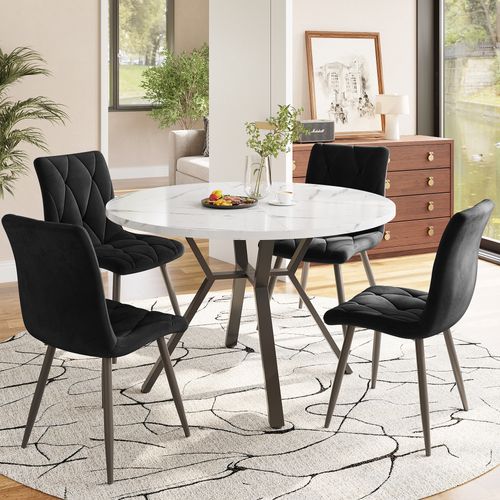 Table à Manger Ronde En Marbre Moderne 1 M, Design Minimaliste,incontournable Pour Maisons élégantes