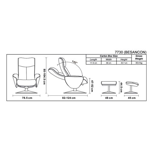Fauteuil De Relaxation Manuel - Nephos - Cuir Blanc