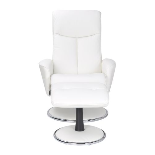 Fauteuil De Relaxation Manuel - Nephos - Cuir Blanc