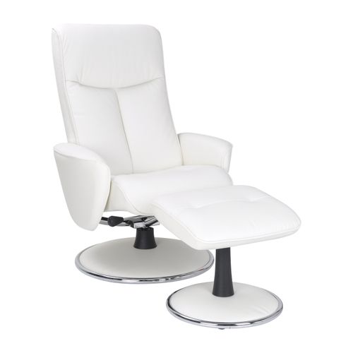 Fauteuil De Relaxation Manuel - Nephos - Cuir Blanc