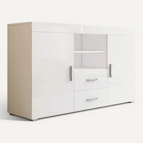 Bahut Buffet Pour Salon Salle à Manger En Blanc 140x40x80cm Roque