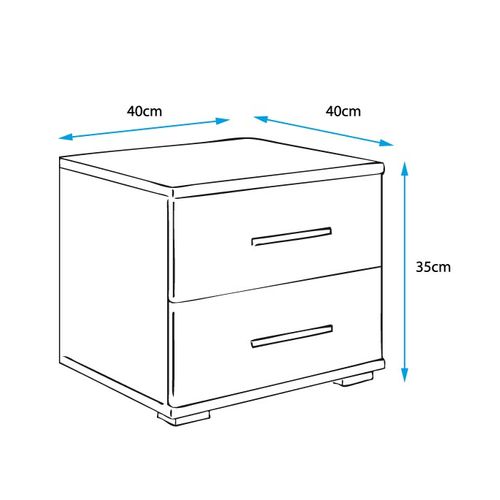 Table De Chevet Pour Chambre à Coucher En Blanc 40x40x35cm Beatriz