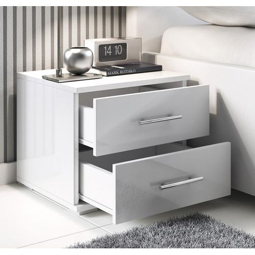 Table De Chevet Pour Chambre à Coucher En Blanc 40x40x35cm Beatriz
