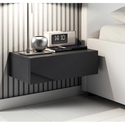 Table De Chevet Pour Chambre à Coucher En Noir 46x34x15cm Europa