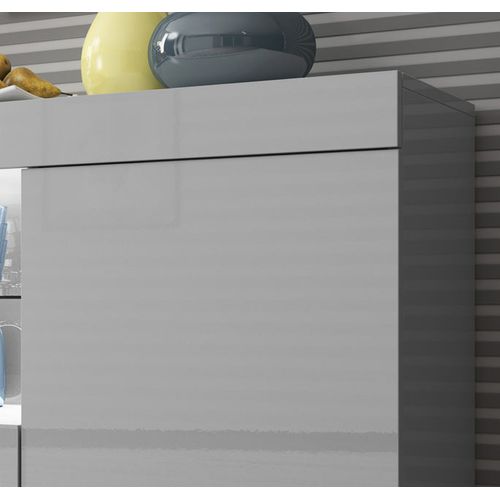 Bahut Buffet Pour Salon Salle à Manger En Gris Avec LED 135x34x72cm Sefora