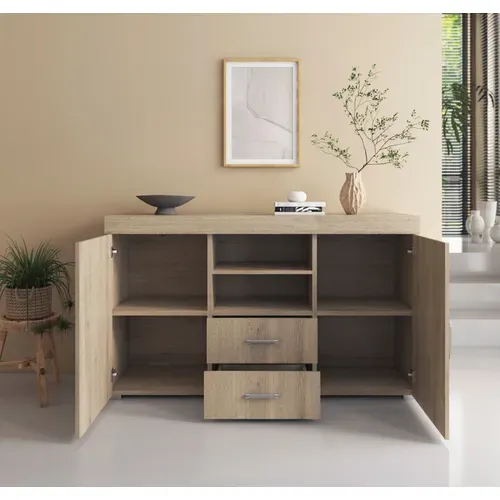 Bahut Buffet Pour Salon Salle à Manger En Sonoma 140x40x80cm Roque
