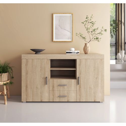 Bahut Buffet Pour Salon Salle à Manger En Sonoma 140x40x80cm Roque