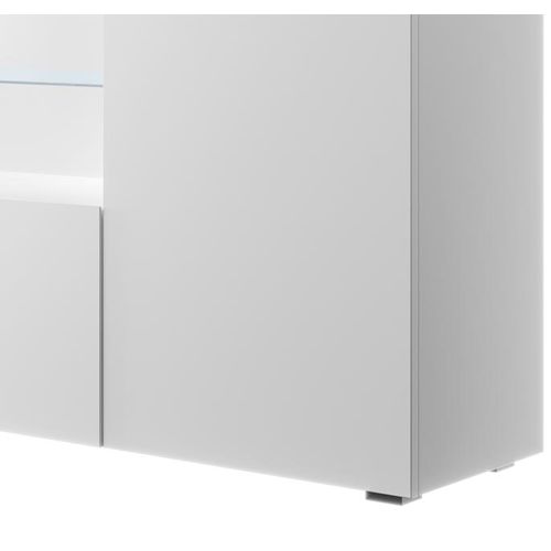 Bahut Buffet Pour Salon Salle à Manger En Blanc Avec LED 150x40x80cm Natolia