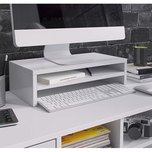 Support De Moniteur Pour Chambre Bureau En Blanc 46x23x13cm Adelis