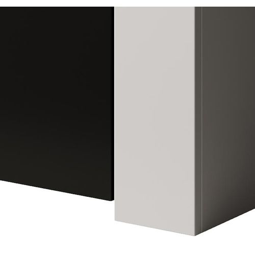 Bahut Buffet Pour Salon Salle à Manger En Blanc Et Noir Avec LED 155x37x91,5cm Rialta