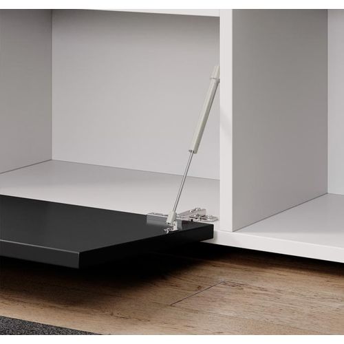 Bahut Buffet Pour Salon Salle à Manger En Blanc Et Noir Avec LED 135x34x73cm Sefora