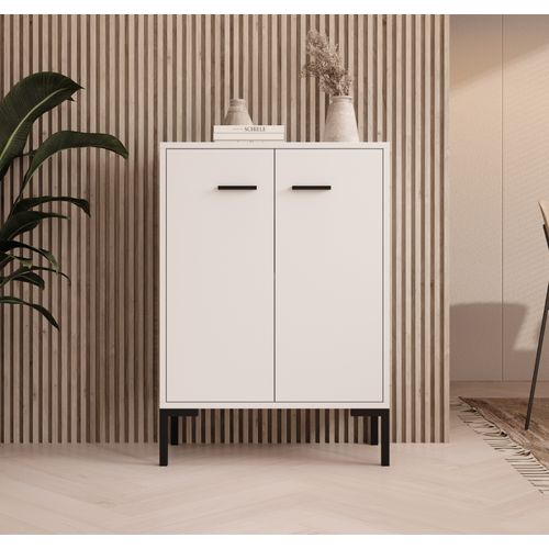 Bahut Buffet Bas Pour Salon Salle à Manger En Blanc 60x30x84cm Lander L15