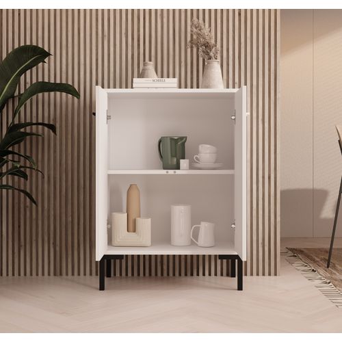 Bahut Buffet Bas Pour Salon Salle à Manger En Blanc 60x30x84cm Lander L15