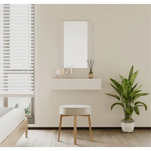 Coiffeuse Pour Chambre à Coucher En Blanc 80x42x97cm Velia