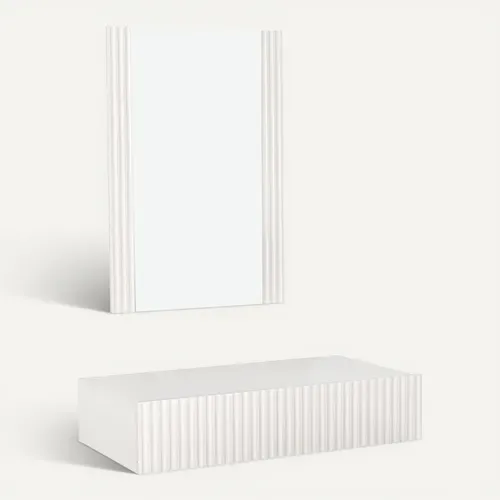 Coiffeuse Pour Chambre à Coucher En Blanc 80x42x97cm Velia