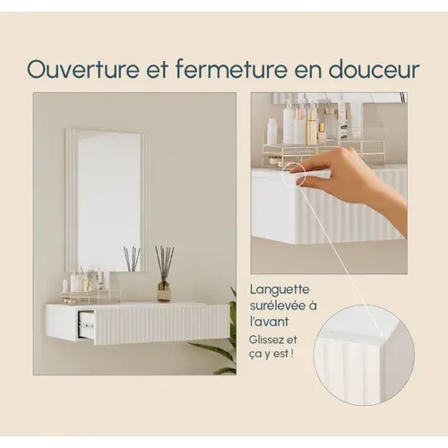Coiffeuse Pour Chambre à Coucher En Blanc 80x42x97cm Velia