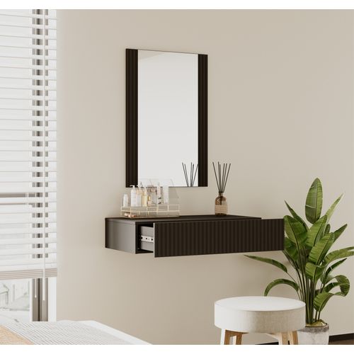 Coiffeuse Pour Chambre à Coucher En Noir 80x42x97cm Velia