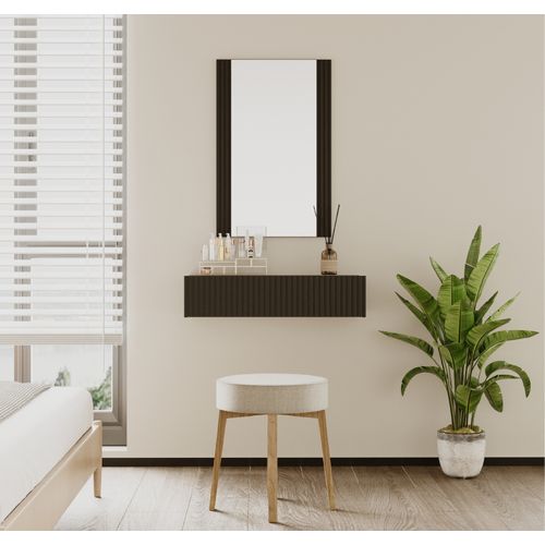 Coiffeuse Pour Chambre à Coucher En Noir 80x42x97cm Velia