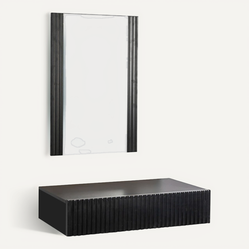 Coiffeuse Pour Chambre à Coucher En Noir 80x42x97cm Velia