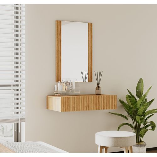 Coiffeuse Pour Chambre à Coucher En Couleur Chêne Alba 80x42x97cm Velia