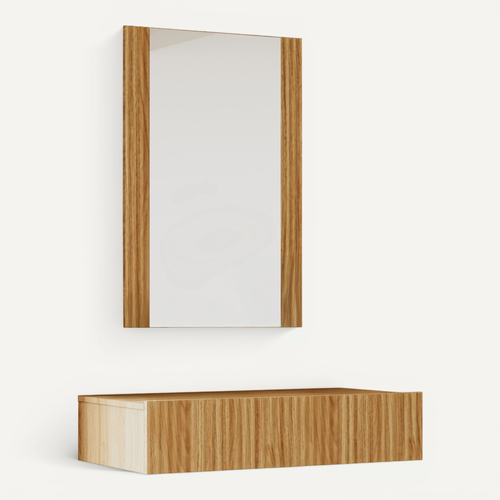 Coiffeuse Pour Chambre à Coucher En Couleur Chêne Alba 80x42x97cm Velia