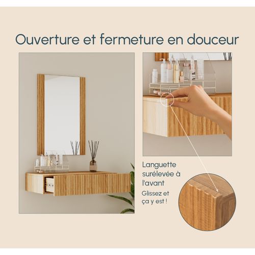 Coiffeuse Pour Chambre à Coucher En Couleur Chêne Alba 80x42x97cm Velia
