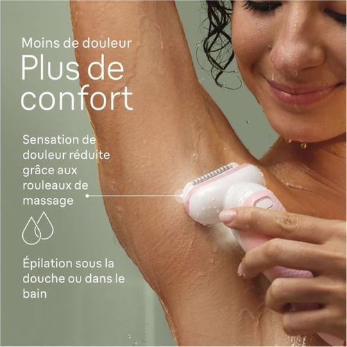 Épilateur Électrique Rechargeable Wet et Dry, 40 Pince, Smartlight