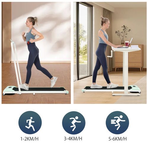 Tapis Roulant 2 En 1, Vitesse 1-6 Km/h, Avec Affichage LED, Léger Et Pliable, Noir