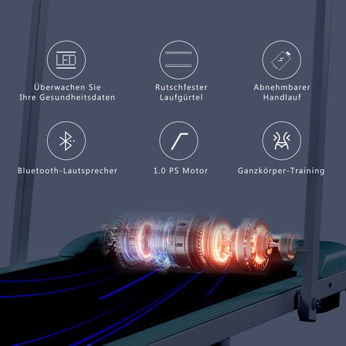 Tapis Roulant 2 En 1, Vitesse 1-6 Km/h, Avec Affichage LED, Léger Et Pliable, Noir